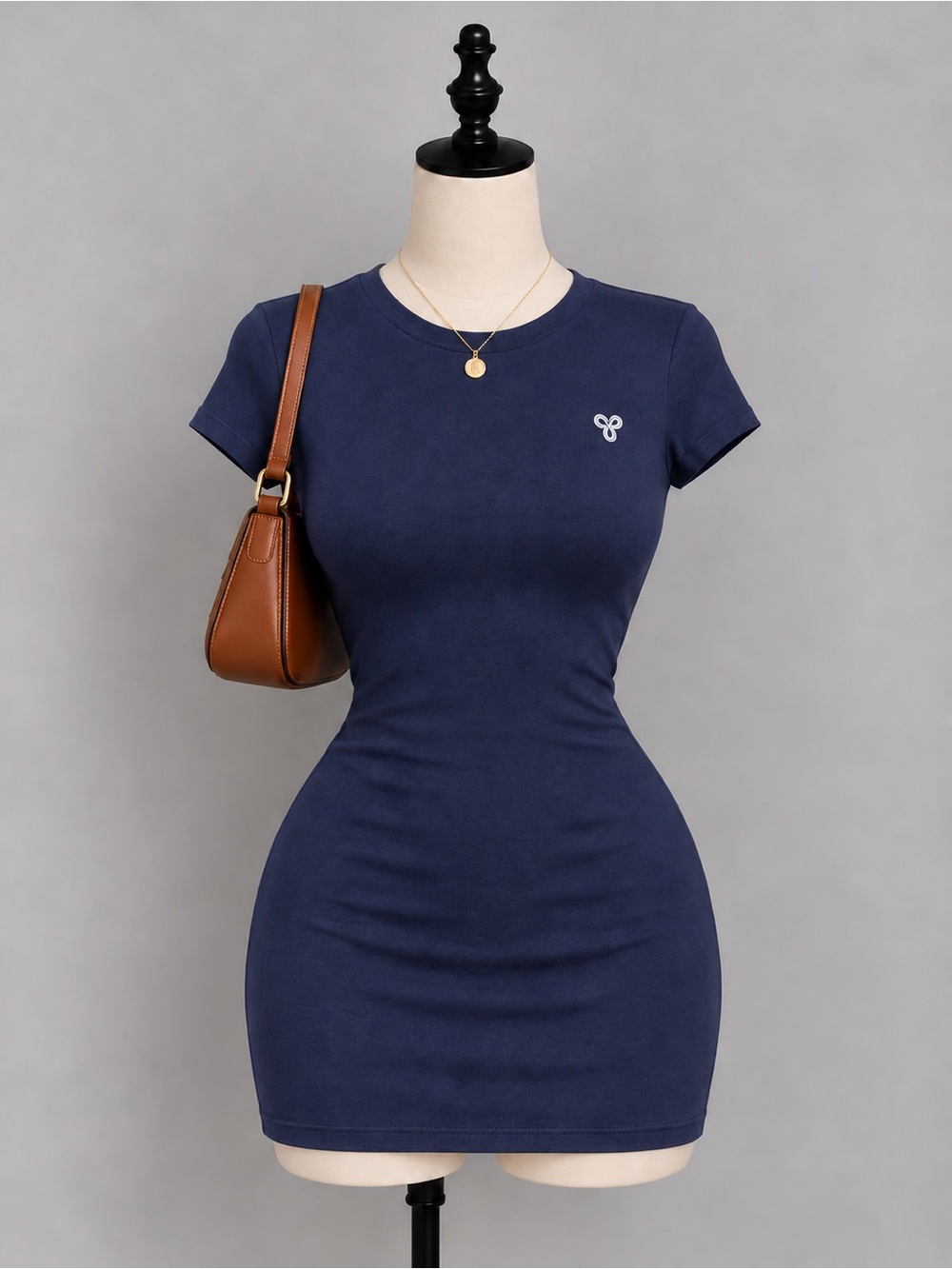 Tna by Aritzia Bodycon T-Shirt Mini Dress in Navy Blue